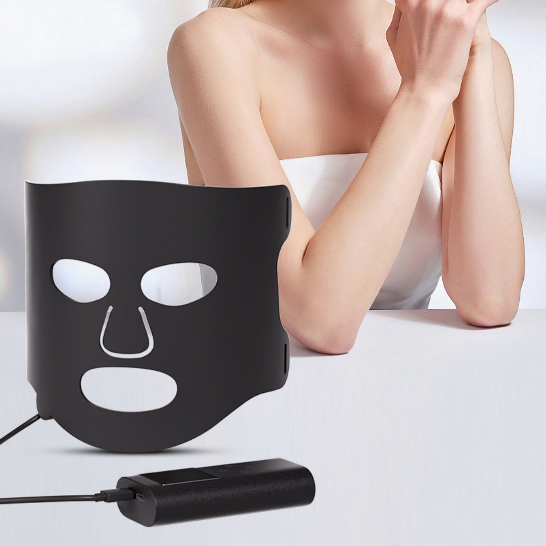 seo Colorful LED Phototherapy Home Face Black Gold Mask