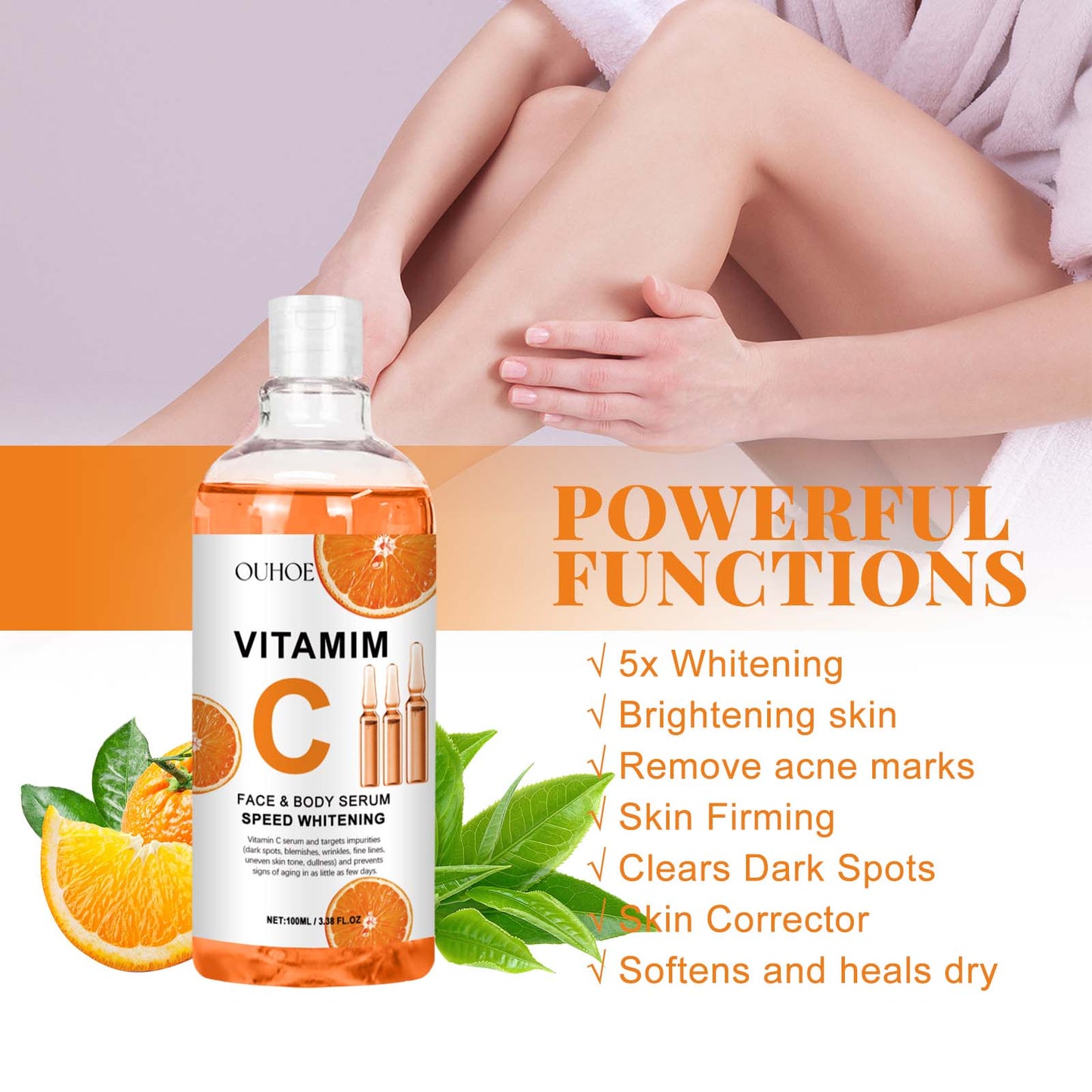 seo OUHOE Vitamim C Face Body Serum, Repair Nourish Skin Filling Water Carry Bright Tight Anti-Wrinkle Fine Lines